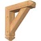 Ekena Millwork Traditional Arts and Crafts Smooth Bracket w/ Offset Brace, Western Red Cedar, 5 1/2"W x 22"D x 22"H BKT0604X22X22TRA03SWR - alternate 1